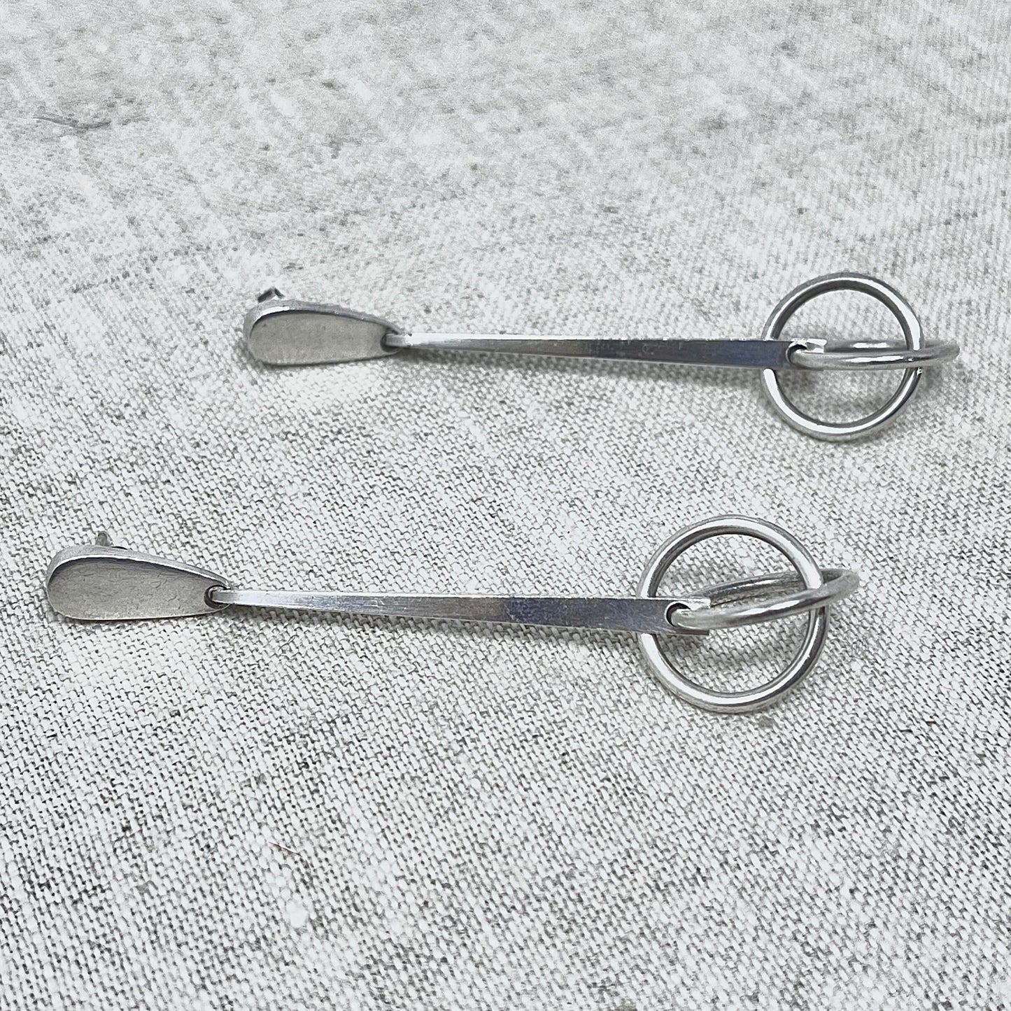 Estate Georg Jensen Geometric Post Back Earrings by Bent Gabrielsen No 196