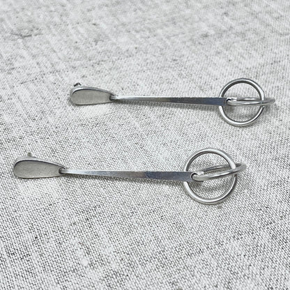 Estate Georg Jensen Geometric Post Back Earrings by Bent Gabrielsen No 196