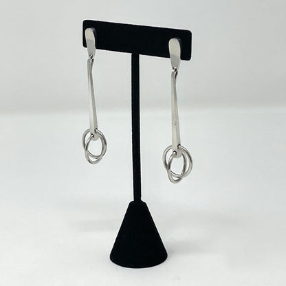 Estate Georg Jensen Geometric Post Back Earrings by Bent Gabrielsen No 196