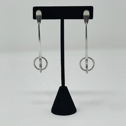 Estate Georg Jensen Geometric Post Back Earrings by Bent Gabrielsen No 196