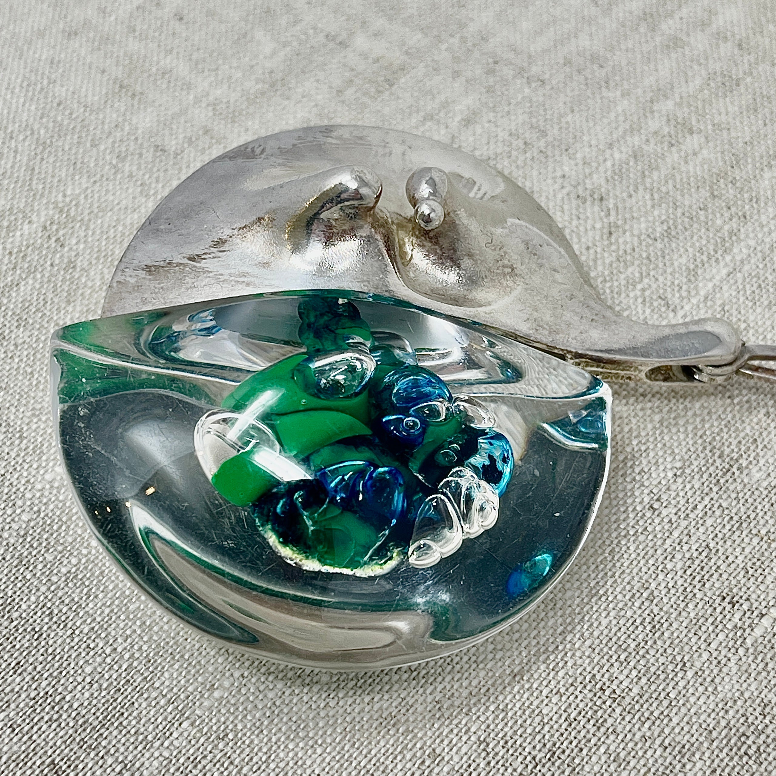 Estate Lapponia Sterling Silver and Acrylic Large 