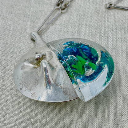 Estate Lapponia Sterling Silver and Acrylic Large "Kilimanjaro" Necklace