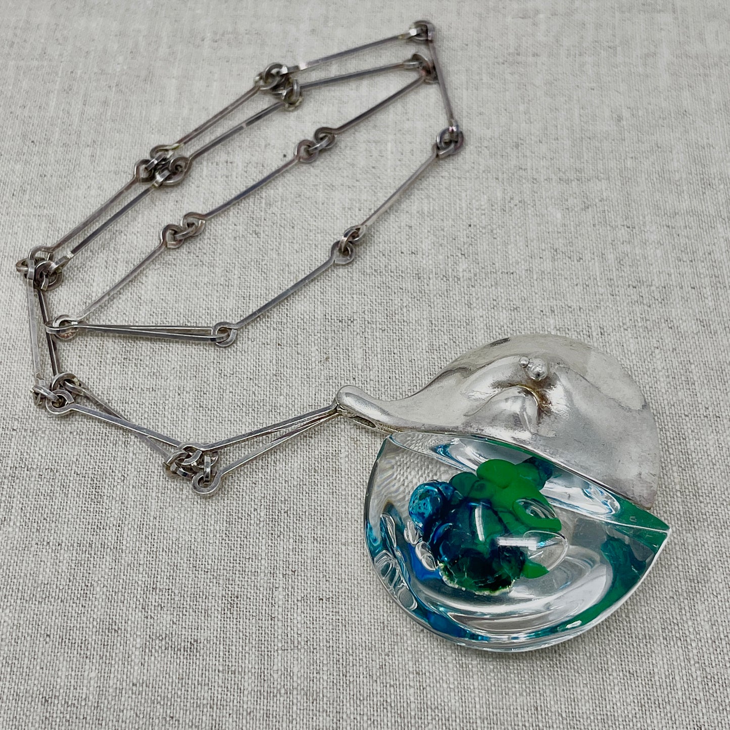 Estate Lapponia Sterling Silver and Acrylic Large "Kilimanjaro" Necklace