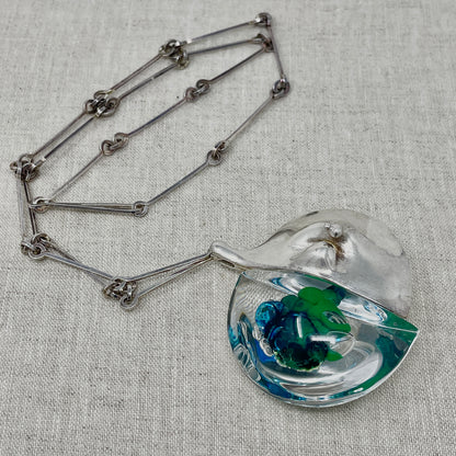 Estate Lapponia Sterling Silver and Acrylic Large "Kilimanjaro" Necklace