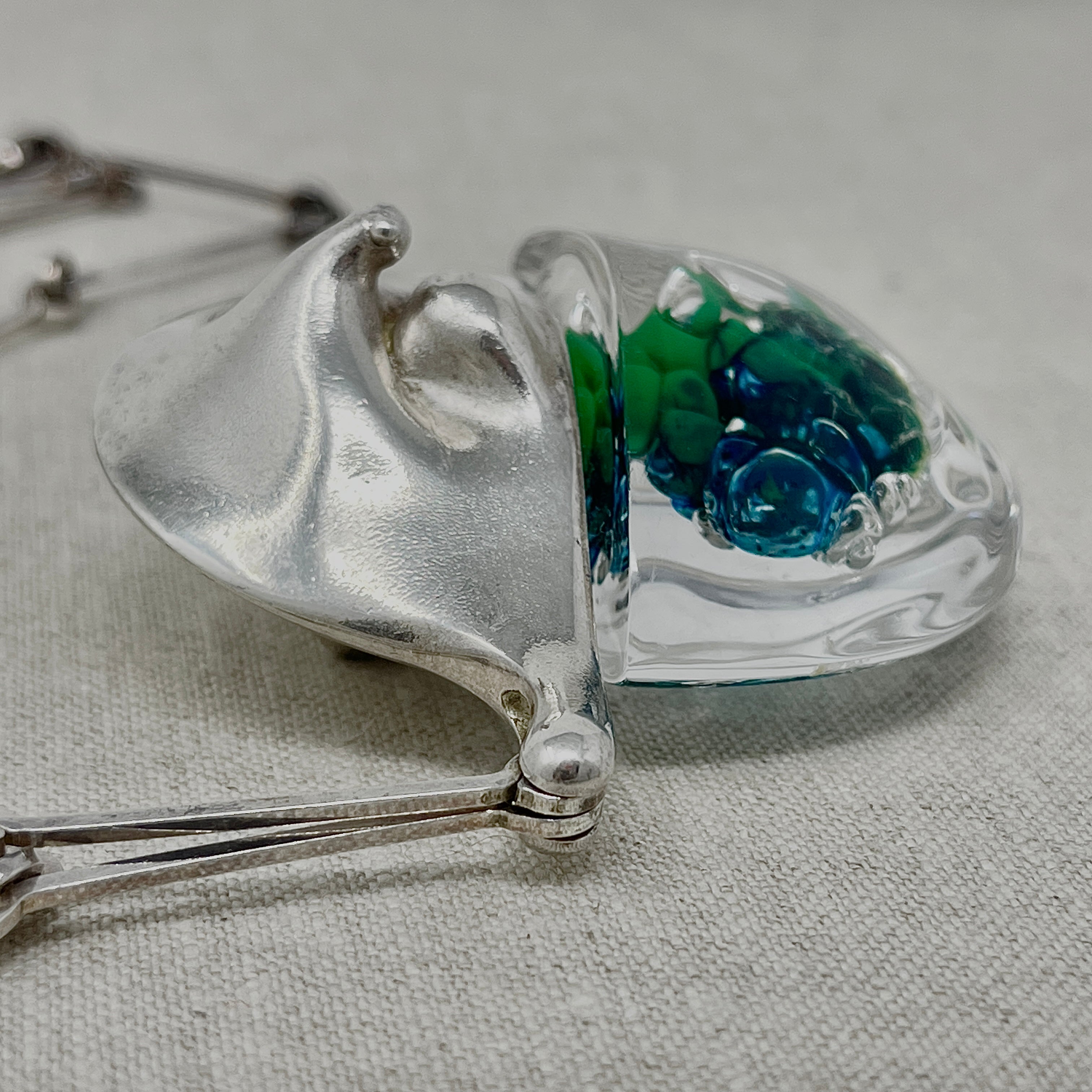 Estate Lapponia Sterling Silver and Acrylic Large 