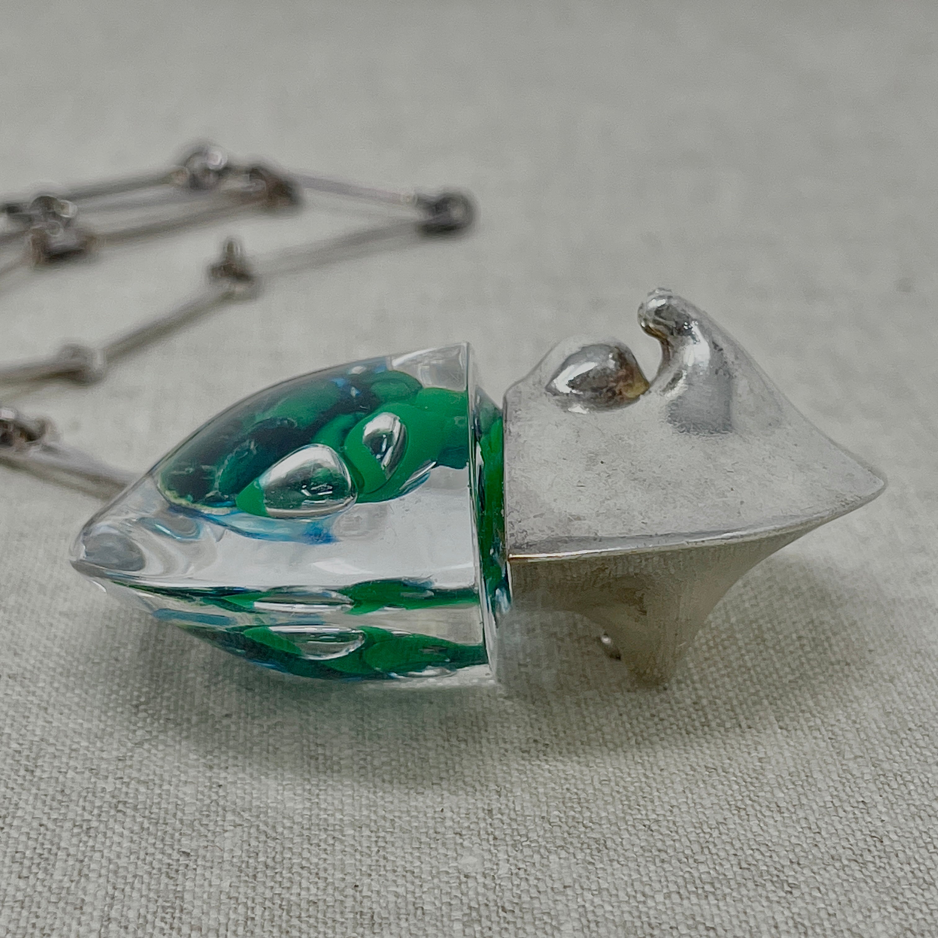 Estate Lapponia Sterling Silver and Acrylic Large Estate Lapponia Sterling Silver and Acrylic Large