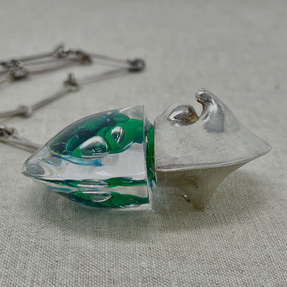 Estate Lapponia Sterling Silver and Acrylic Large "Kilimanjaro" Necklace