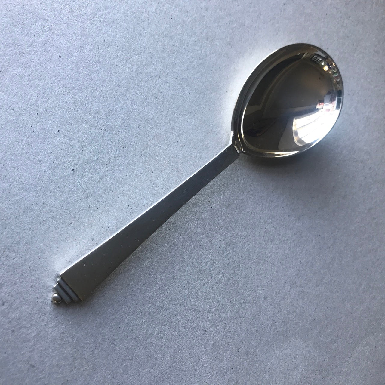Estate Georg Jensen Sterling Silver Pyramid Serving Spoon Large