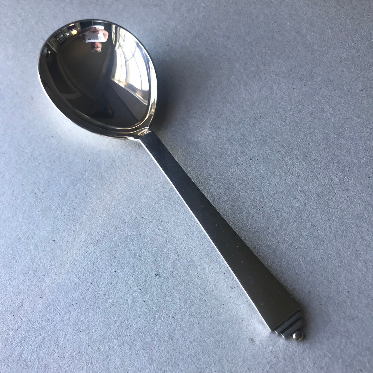 Estate Georg Jensen Sterling Silver Pyramid Serving Spoon Large