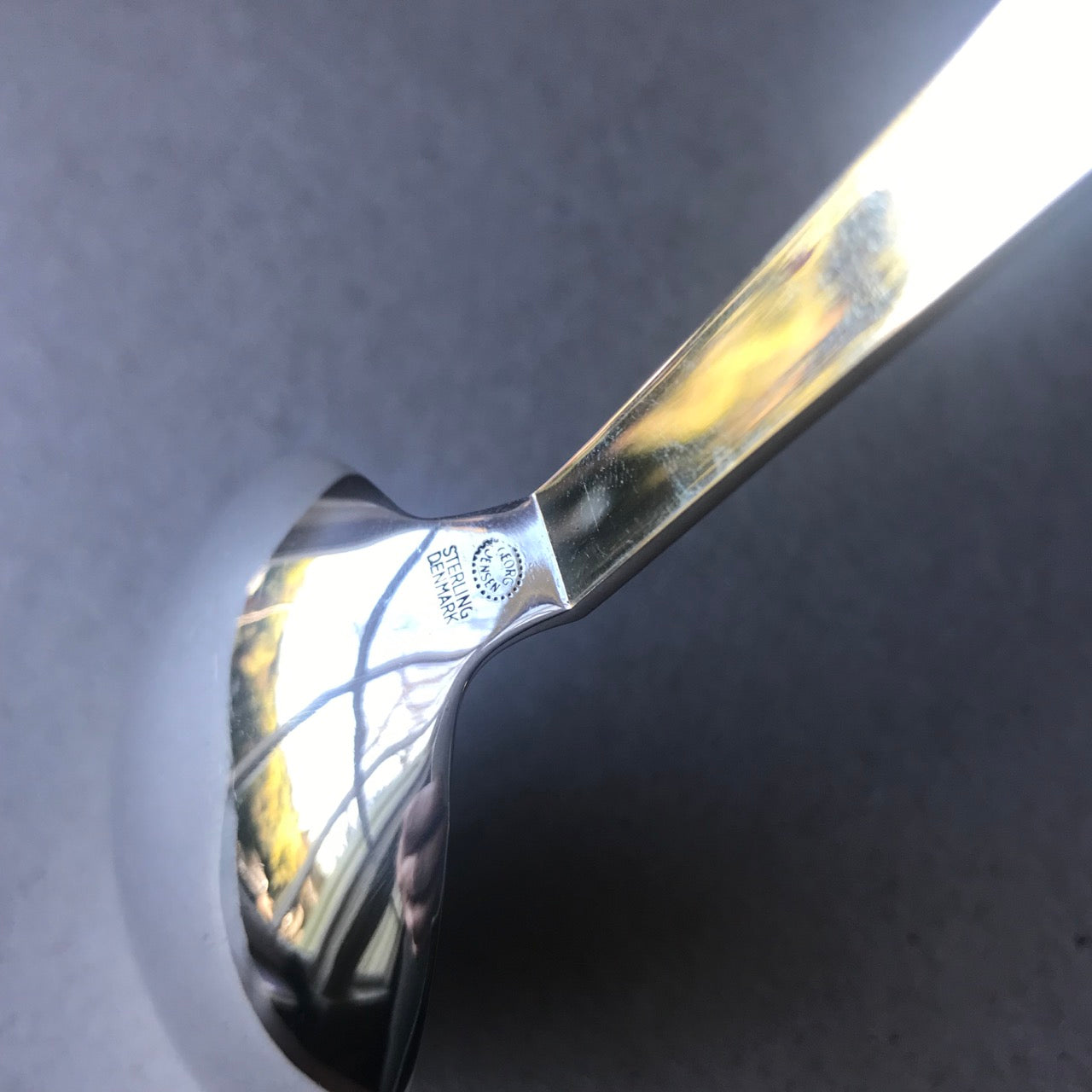 Estate Georg Jensen Sterling Silver Pyramid Serving Spoon Large