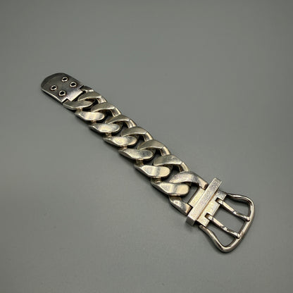 Estate Hermes Bookle Serie TGM Curb Chain Belt Clasp Bracelet