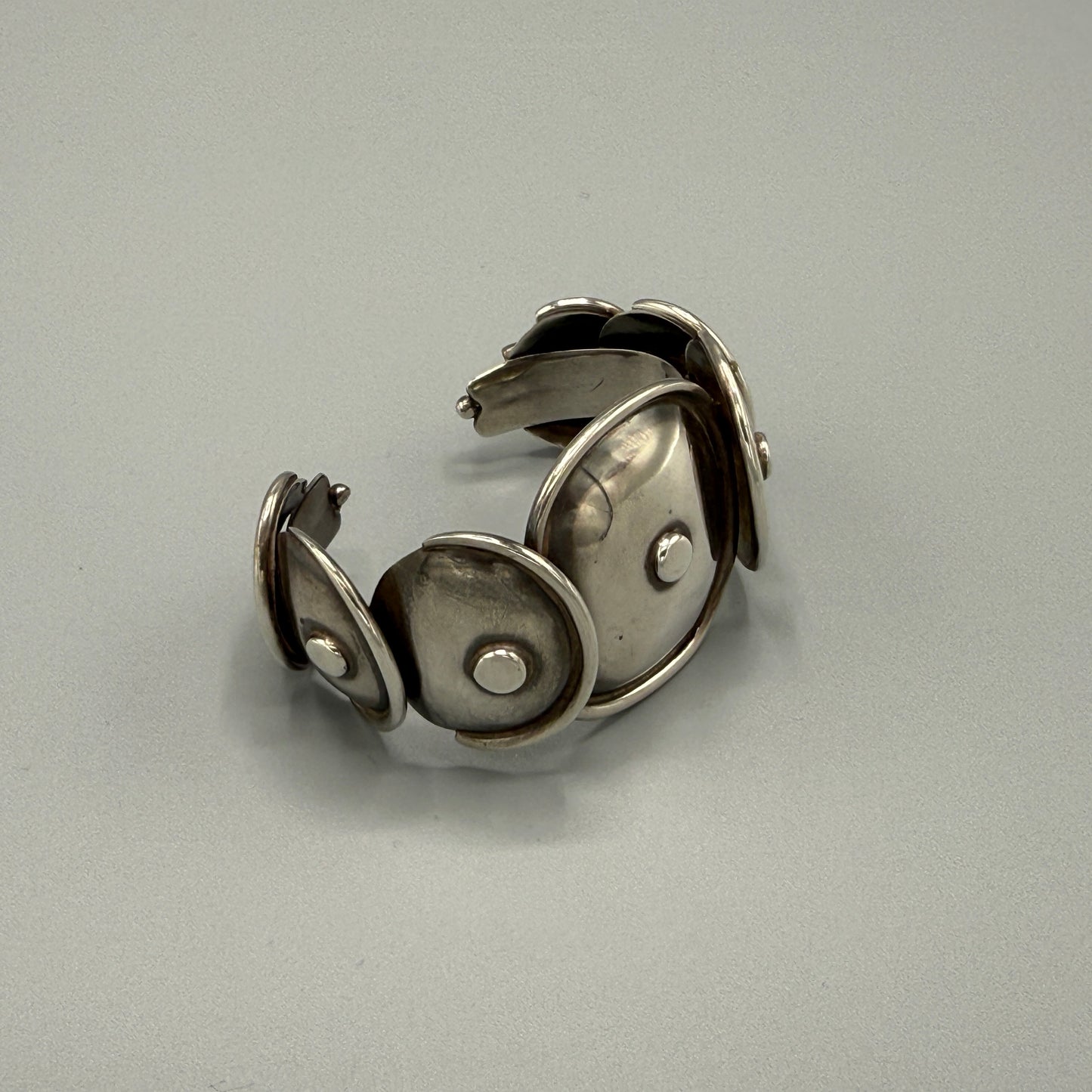 Estate Taxco Mexico Manuel Altamirano Sterling Silver Armadillo Cuff Bracelet