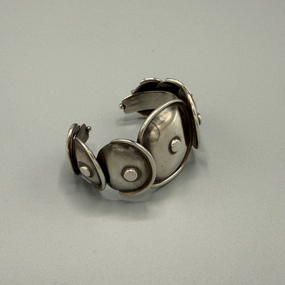 Estate Taxco Mexico Manuel Altamirano Sterling Silver Armadillo Cuff Bracelet