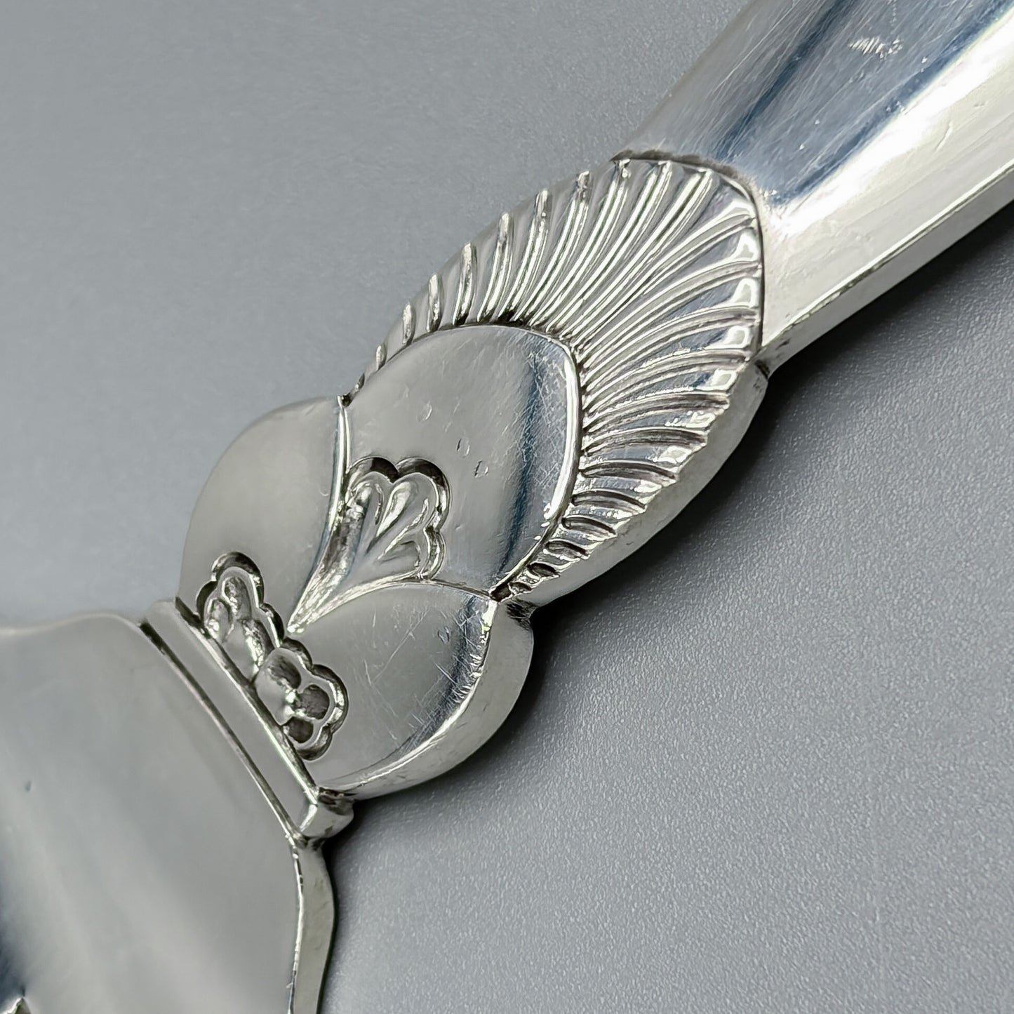 Estate Georg Jensen Sterling Silver "Cactus" Pattern Pierced Pastry Server