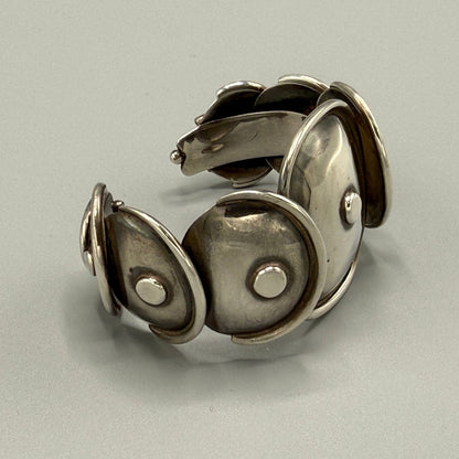 Estate Taxco Mexico Manuel Altamirano Sterling Silver Armadillo Cuff Bracelet