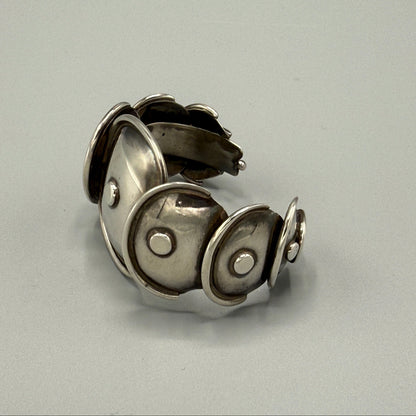 Estate Taxco Mexico Manuel Altamirano Sterling Silver Armadillo Cuff Bracelet