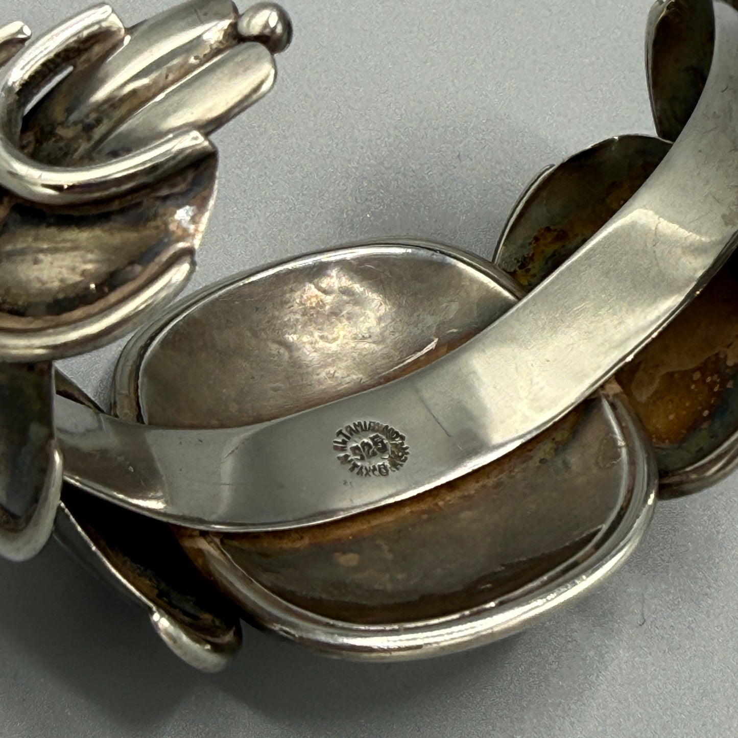 Estate Taxco Mexico Manuel Altamirano Sterling Silver Armadillo Cuff Bracelet