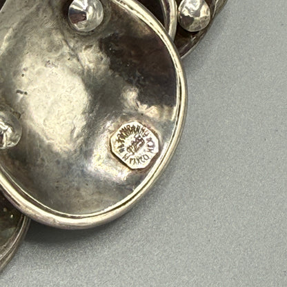 Estate Taxco Mexico Manuel Altamirano Sterling Silver on Velvet Armadillo Necklace