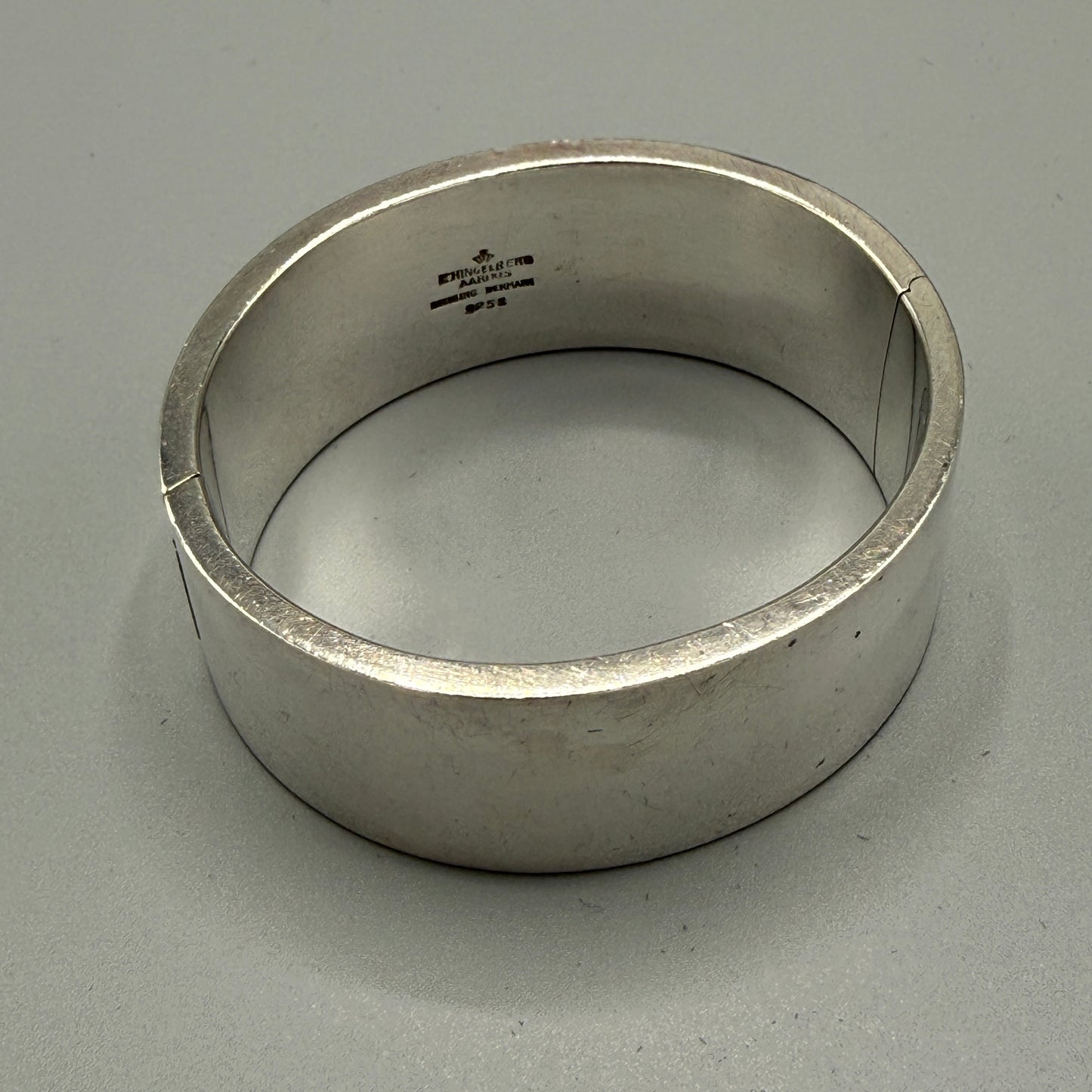 Estate Franz Hingelberg Sterling Silver Oval Cuff Bangle