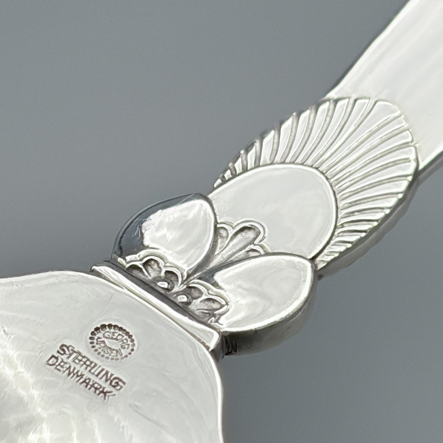 Estate Georg Jensen Sterling Silver "Cactus" Pattern Pastry Server
