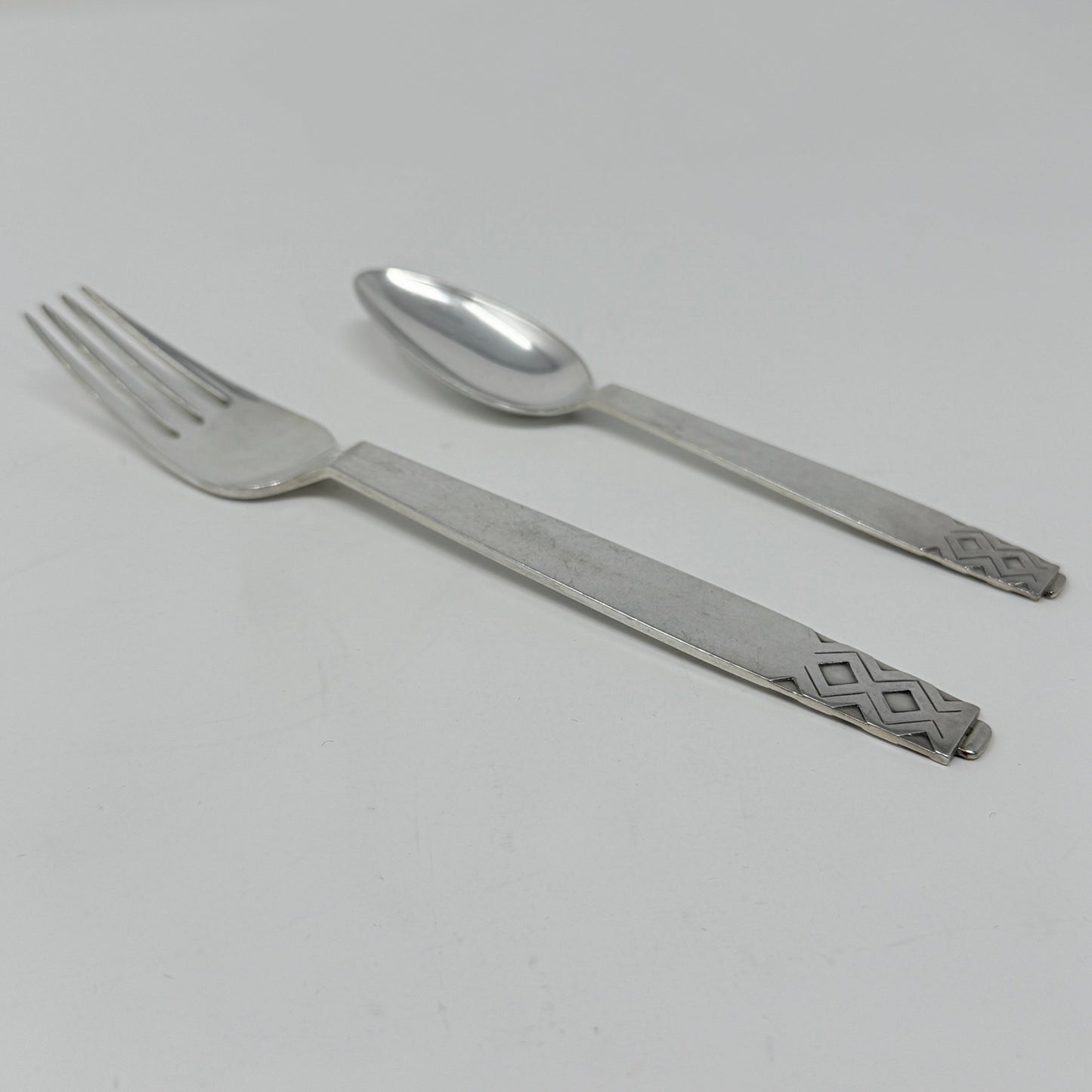 Estate Sterling Silver "Mayan" by Georg Jensen Service of 12