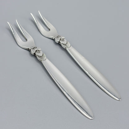 Estate Georg Jensen "Cactus" Pattern Hors d'Oeuvres Forks