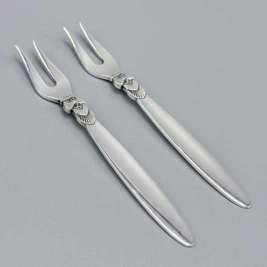 Estate Georg Jensen "Cactus" Pattern Hors d'Oeuvres Forks