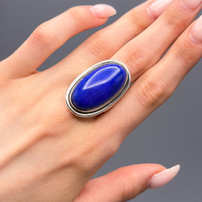 Estate Georg Jensen Large Ring with Lapis Lazuli  no 46E
