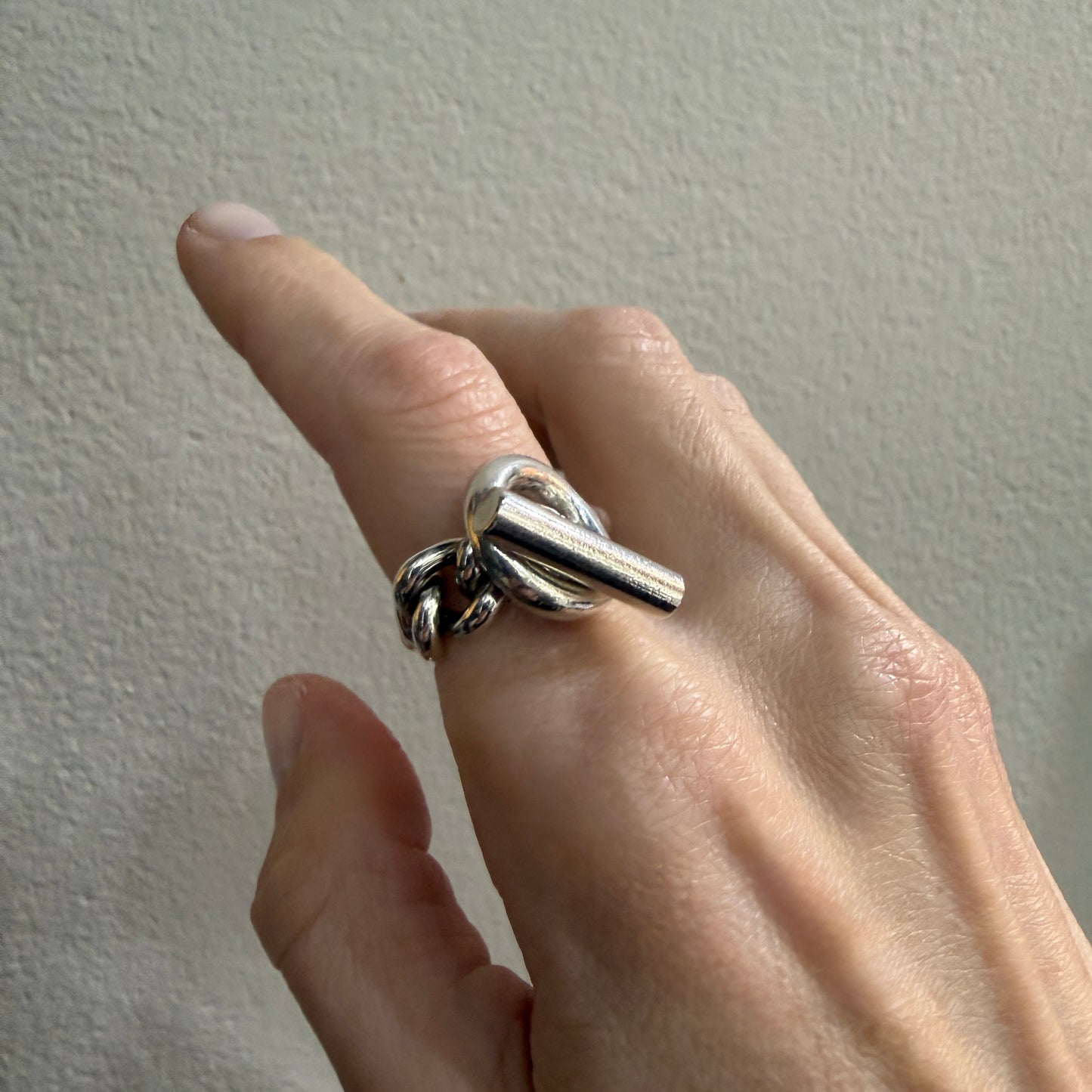 Estate Hermes Sterling Silver Ring Croisette Large