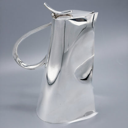 Sterling silver Modernist Decanter with Hinged Lid by Ravissant