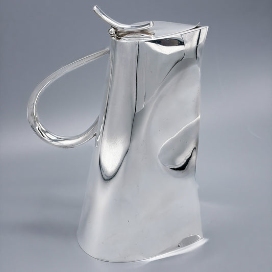 Sterling silver Modernist Decanter with Hinged Lid by Ravissant
