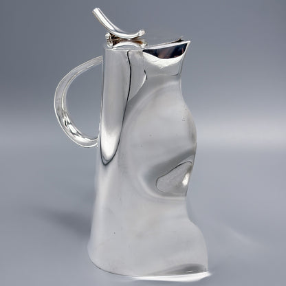 Sterling silver Modernist Decanter with Hinged Lid by Ravissant