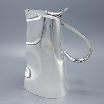 Sterling silver Modernist Decanter with Hinged Lid by Ravissant