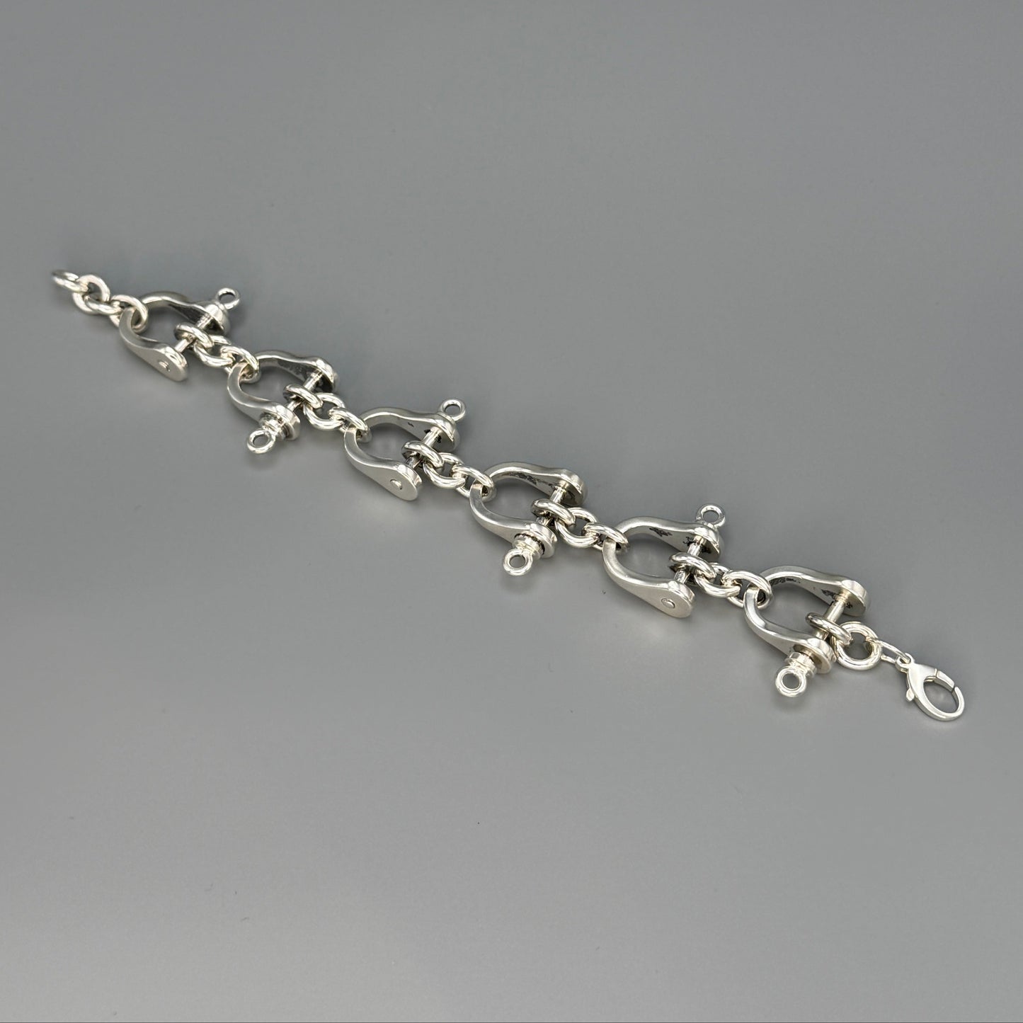 Estate Sterling Silver Large Horsebit Bracelet