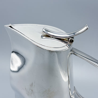 Sterling silver Modernist Decanter with Hinged Lid by Ravissant