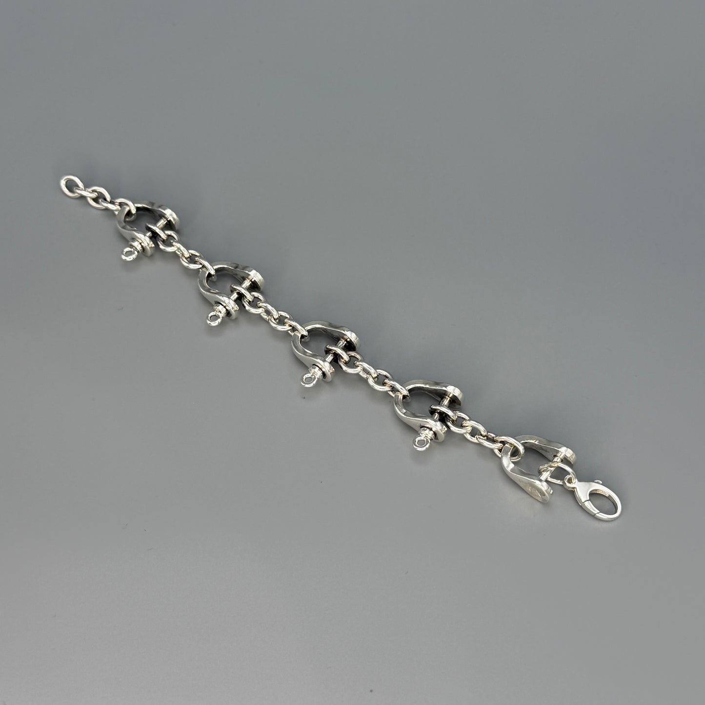 Estate Sterling Silver Small Horsebit Bracelet
