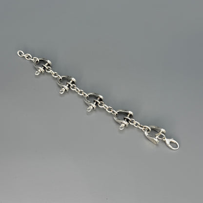 Estate Sterling Silver Small Horsebit Bracelet