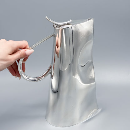 Sterling silver Modernist Decanter with Hinged Lid by Ravissant
