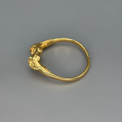 Estate Hermes Gold Vermeil Double Horse Cuff