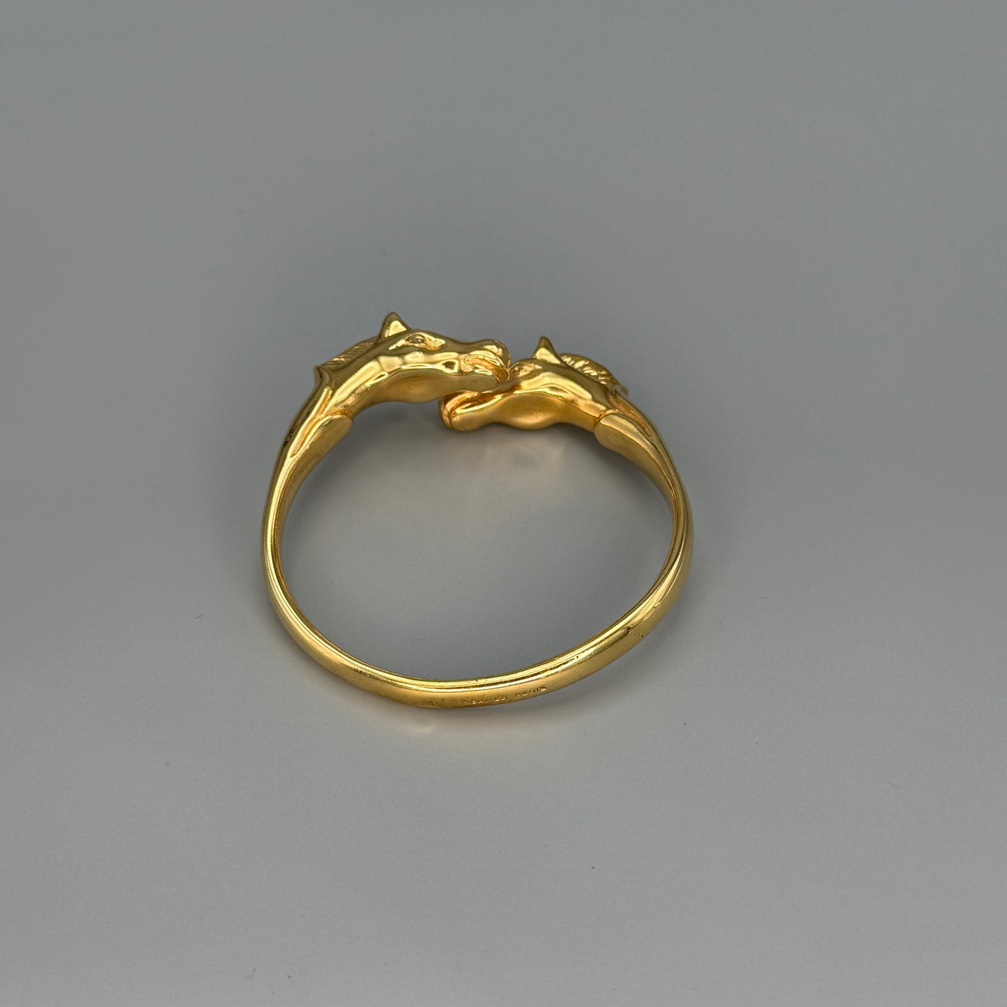 Estate Hermes Gold Vermeil Double Horse Cuff