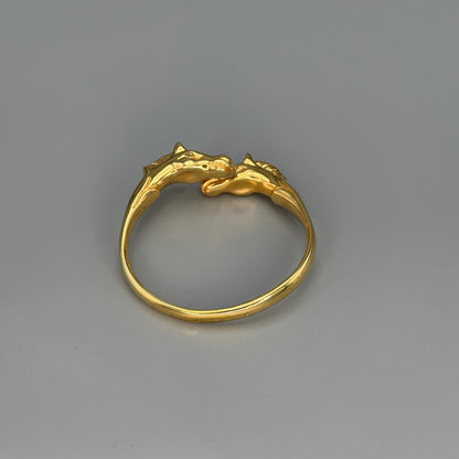Estate Hermes Gold Vermeil Double Horse Cuff