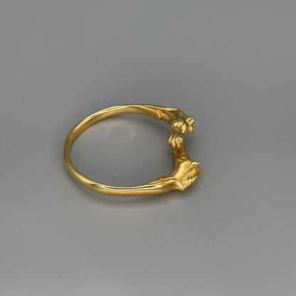 Estate Hermes Gold Vermeil Double Horse Cuff