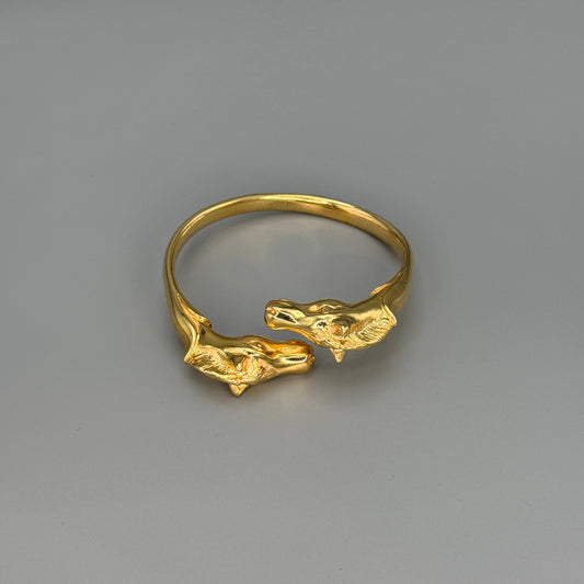Estate Hermes Gold Vermeil Double Horse Cuff