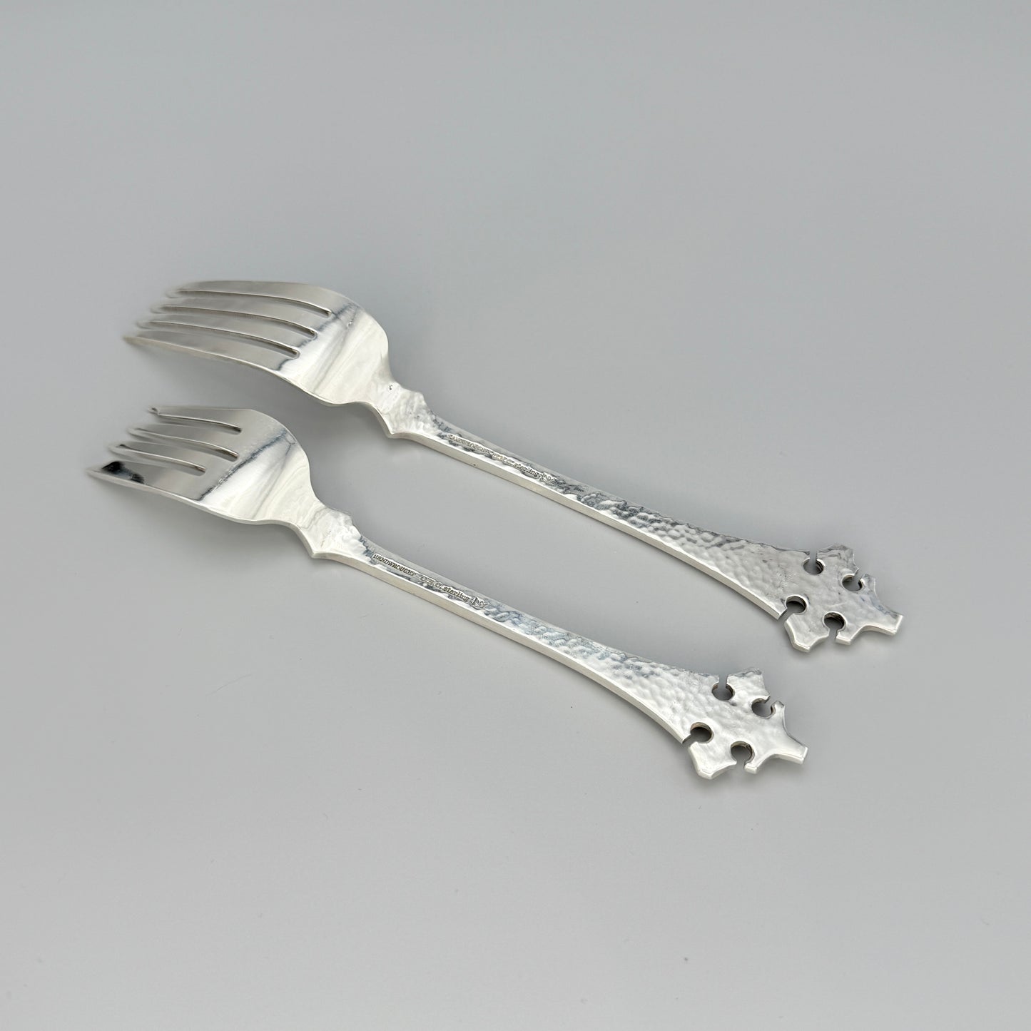 Estate Old Newbury Crafters Sterling Silver Hand Wrought "Crusaders" Pattern