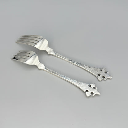Estate Old Newbury Crafters Sterling Silver Hand Wrought "Crusaders" Pattern