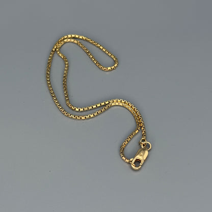 Estate 14 KT Gold Box Chain Necklace
