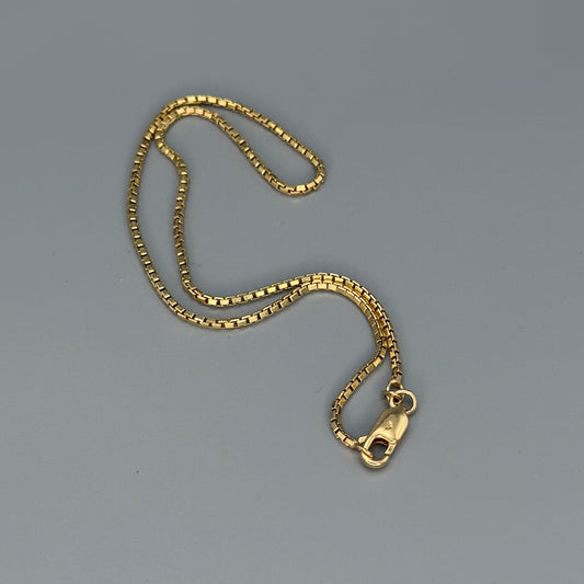 Estate 14 KT Gold Box Chain Necklace