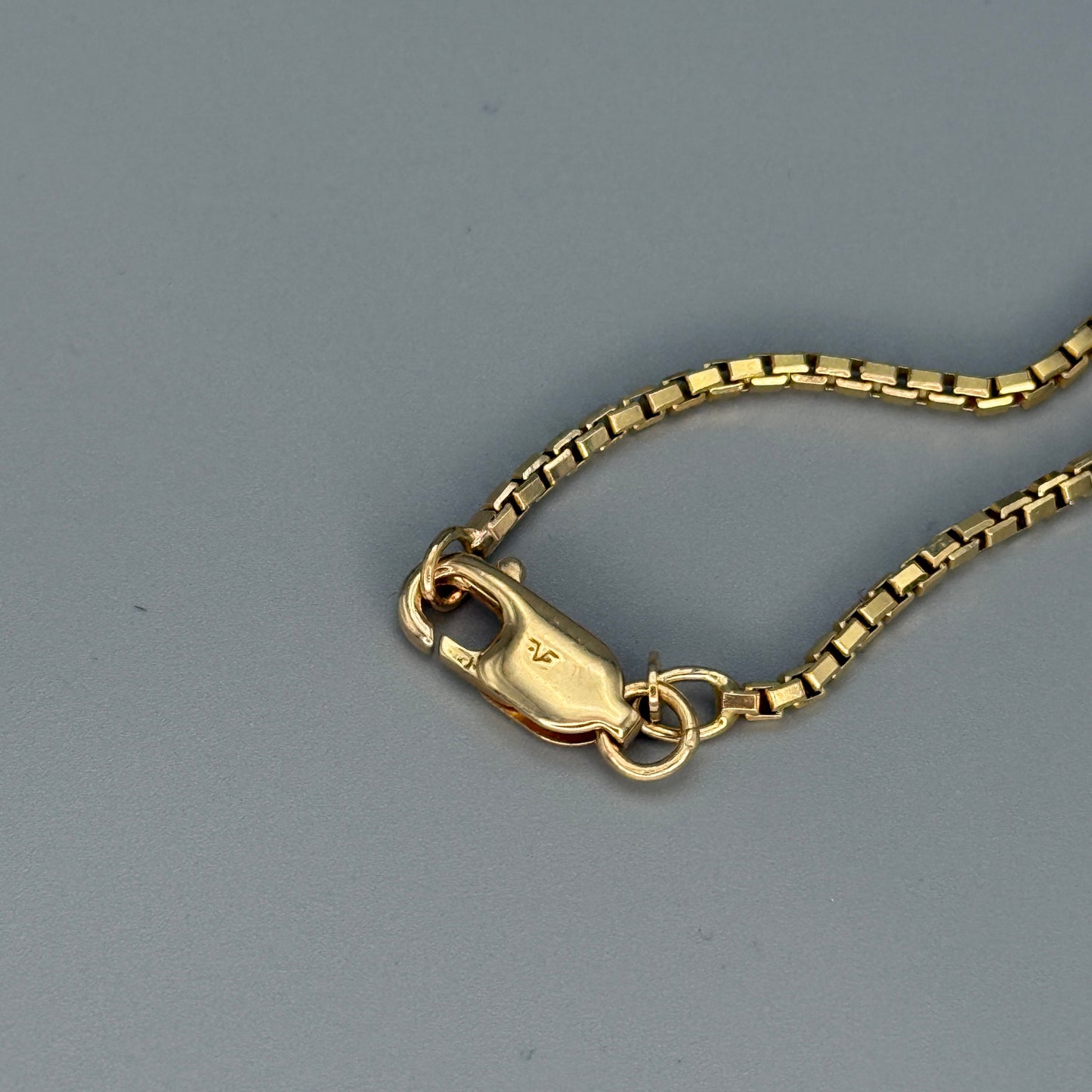 Estate 14 KT Gold Box Chain Necklace