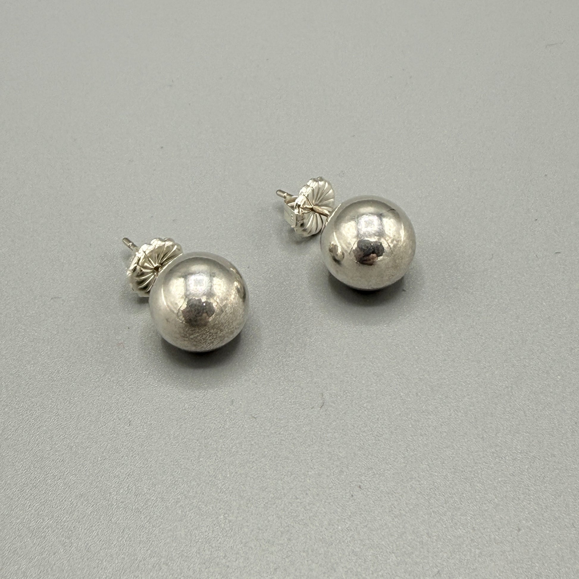 Estate Tiffany Sterling Silver Ball Post Earrings – Gallery 925
