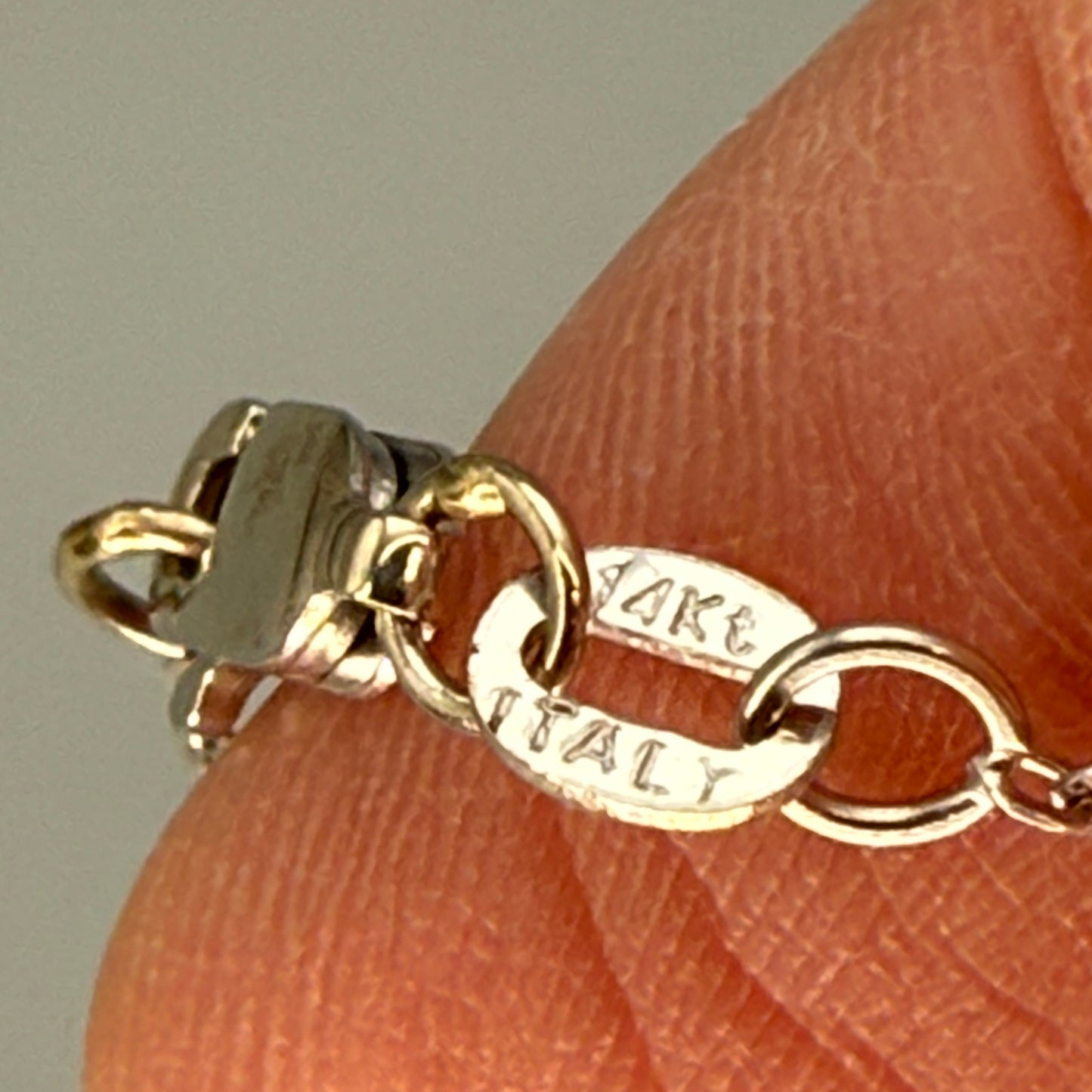 Estate 14 KT Gold Box Chain Necklace